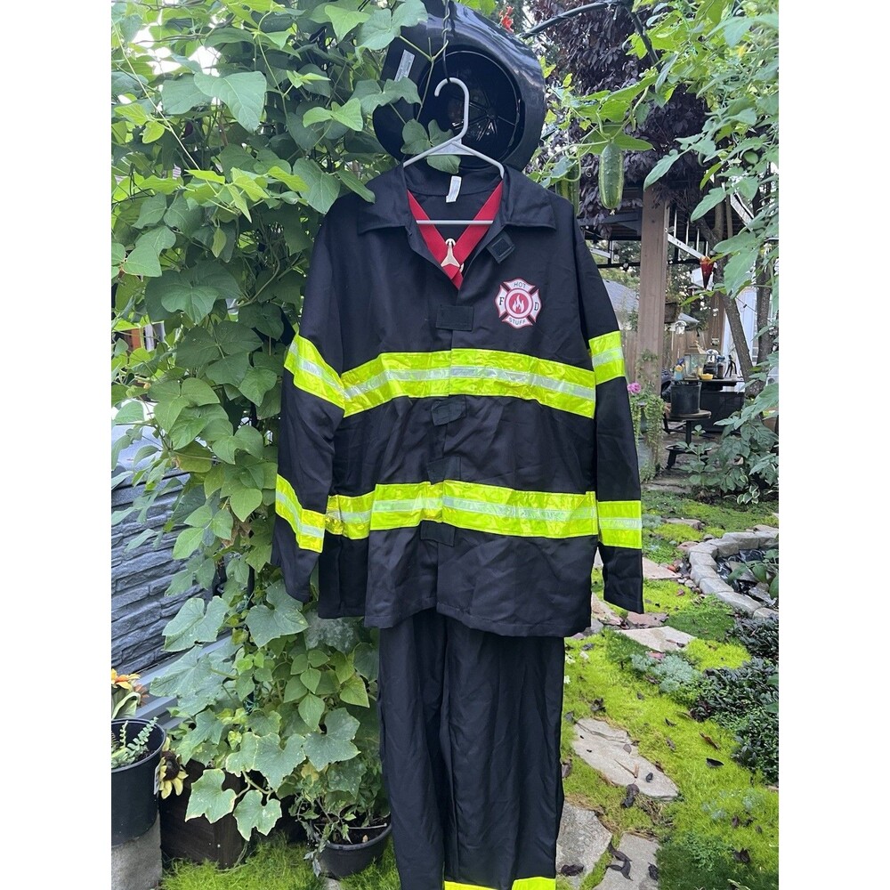Amscan Rescue Me Firefighter Costume Adult XL Hot Stuff Helmet Suspenders Party